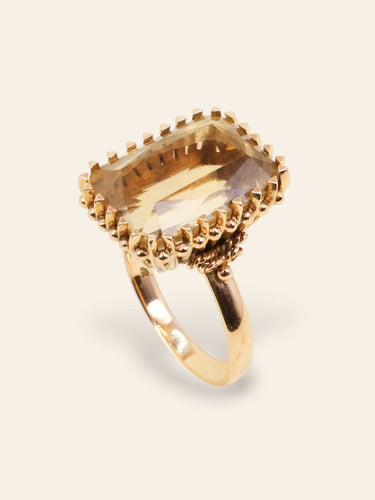 Bague 60 Bague cocktail en or jaune 18 carats avec citrine 58 Facettes 1219.4