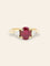 Bague 55 Bague trilogie or jaune rubis diamants trillion 58 Facettes 1109.4