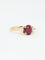 Bague 55 Bague trilogie or jaune rubis diamants trillion 58 Facettes 1109.4
