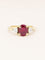 Bague 55 Bague trilogie or jaune rubis diamants trillion 58 Facettes 1109.4