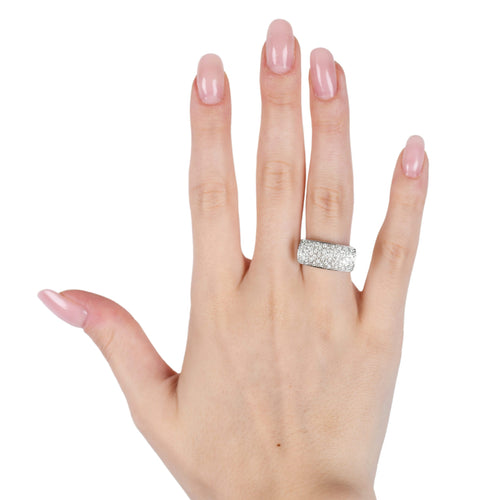 Bague 53 Bague bandeau en or blanc 18 ct et diamants 0,50 ct 58 Facettes 4716