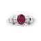 Bague 54 Bague en or blanc 18 carats avec rubis birman 0,70 ct et diamants 58 Facettes 6163