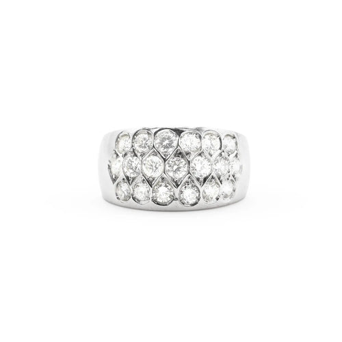 Bague Bague bandeau en or blanc 18 kt et diamants 1,50 ct 58 Facettes 7365
