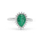 Bague 53 Bague en or blanc 18 ct avec émeraude de Colombie 0,94 ct et diamants 58 Facettes 7816