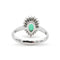 Bague 53 Bague en or blanc 18 ct avec émeraude de Colombie 0,94 ct et diamants 58 Facettes 7816