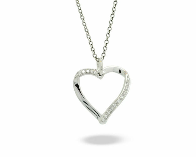 Pendentif Damiani - Pendentif cœur en or blanc et diamants 58 Facettes 7895