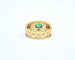 Bague 55 Bague en or jaune et rose 18 ct avec émeraude cabochon et diamants 58 Facettes 8115