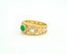 Bague 55 Bague en or jaune et rose 18 ct avec émeraude cabochon et diamants 58 Facettes 8115