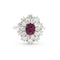Bague 57 Bague en or blanc avec rubis de Cambodge 1 ct et diamants 58 Facettes 8404