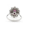 Bague 57 Bague en or blanc avec rubis de Cambodge 1 ct et diamants 58 Facettes 8404