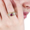 Bague 53 Bague en or jaune 18 K avec rubis 0,80 ct et diamants 58 Facettes 8957