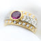 Bague 53 Bague en or jaune 18 K avec rubis 0,80 ct et diamants 58 Facettes 8957