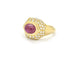 Bague 54 Bague en or jaune 18 kt avec rubis cabochon 2,5 ct et diamants 58 Facettes 9865