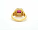 Bague 54 Bague en or jaune 18 kt avec rubis cabochon 2,5 ct et diamants 58 Facettes 9865