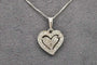 Collier Collier - Pendentif double cœur en or blanc 18k, diamants naturels 0,65 ct 58 Facettes 10267