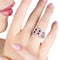 Bague Bague bandeau en or blanc 18 kt avec rubis et diamants 58 Facettes 10833