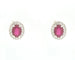 Boucles d'oreilles Boucles d’oreilles en or blanc 18 ct avec rubis ovales et diamants 58 Facettes 12117