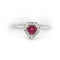 Bague Bague en or blanc 18 carats avec rubis cœur et diamants 58 Facettes 12025