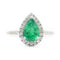 Bague 53 Bague en or blanc 18 kt avec émeraude 1,04 ct et diamants 58 Facettes 13423