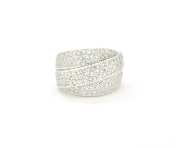Bague Bague bandeau tressée en or blanc 18 ct et diamants 1,40 ct 58 Facettes 13492