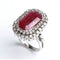 Bague 55 Bague en or blanc avec rubis birman et diamants 58 Facettes 13417