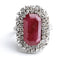 Bague 55 Bague en or blanc avec rubis birman et diamants 58 Facettes 13417