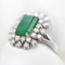 Bague Bague en or blanc 18 ct avec émeraude 2,81 ct et diamants 58 Facettes 13755