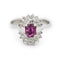 Bague 54 Bague en or blanc 18 carats avec rubis 0,70 ct et diamants 58 Facettes 14196