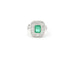 Bague 55 Bague en or blanc 18 carats avec émeraude 1,50 ct et diamants 58 Facettes 14187