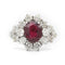 Bague 57 Bague en or blanc 18 ct avec rubis de Madagascar et diamants 58 Facettes 14339