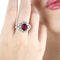 Bague 57 Bague en or blanc 18 ct avec rubis de Madagascar et diamants 58 Facettes 14339