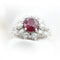 Bague 57 Bague en or blanc 18 ct avec rubis de Madagascar et diamants 58 Facettes 14339