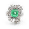 Bague 56 Bague en or blanc, émeraude de Colombie 1,81 ct et diamants 58 Facettes 14539