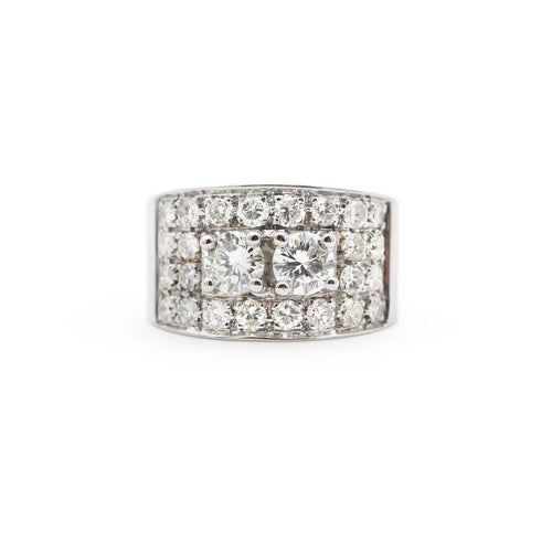 Bague Bague jonc en or blanc 18 carats avec diamants 1,64 ct 58 Facettes 14564