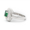 Bague Bague - en or blanc 18 ct avec émeraude de Zambie et diamants 58 Facettes 14562