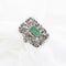 Bague Bague vintage en or 18 carats et argent avec émeraude et diamant 58 Facettes 16925