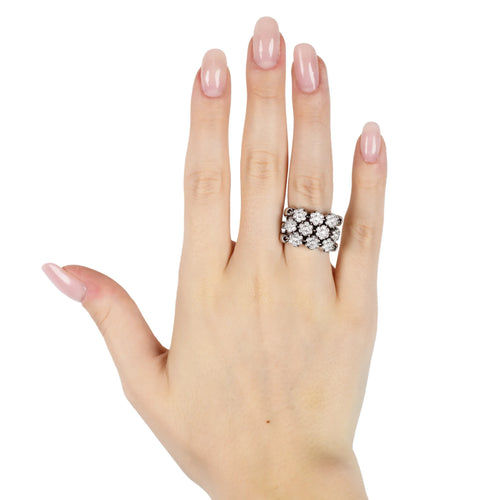 Bague 54 Bague maille souple en or blanc 18 ct avec diamants 0,70 ct 58 Facettes 17329