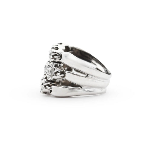 Bague 54 Bague maille souple en or blanc 18 ct avec diamants 0,70 ct 58 Facettes 17329