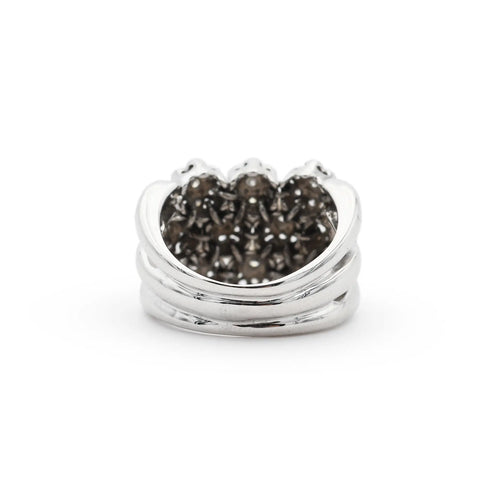 Bague 54 Bague maille souple en or blanc 18 ct avec diamants 0,70 ct 58 Facettes 17329
