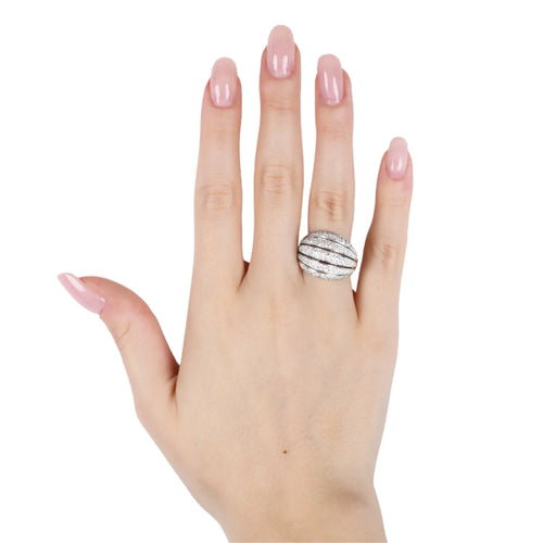 Bague Bague bandeau en or blanc 18 carats et diamants 0,76 ct 58 Facettes 17368
