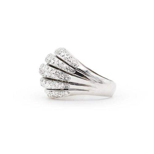 Bague Bague bandeau en or blanc 18 carats et diamants 0,76 ct 58 Facettes 17368
