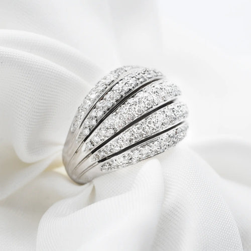 Bague Bague bandeau en or blanc 18 carats et diamants 0,76 ct 58 Facettes 17368