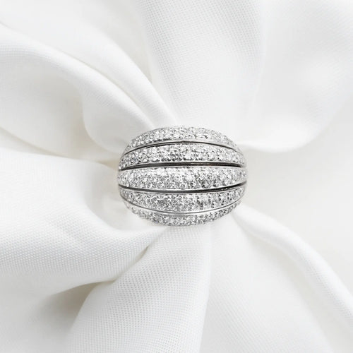 Bague Bague bandeau en or blanc 18 carats et diamants 0,76 ct 58 Facettes 17368
