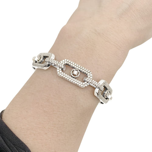 Bracelet Messika Pavé So Move XL - Bracelet en or blanc et diamants 58 Facettes 35340