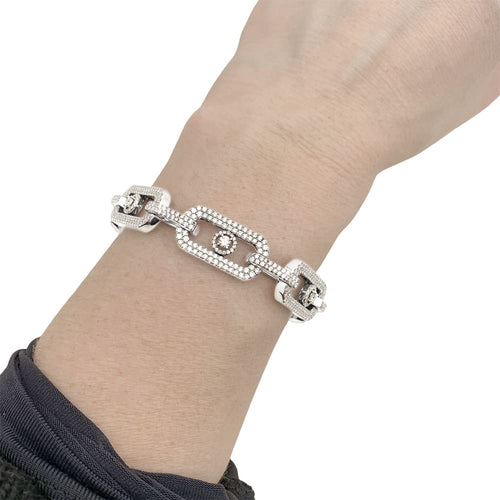 Bracelet Messika Pavé So Move XL - Bracelet en or blanc et diamants 58 Facettes 35340