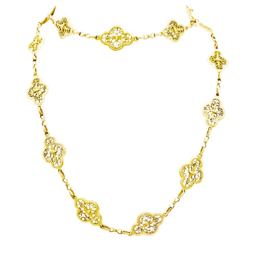 Collier Sautoir à motifs filigranés en or jaune 18 carats 58 Facettes 35258