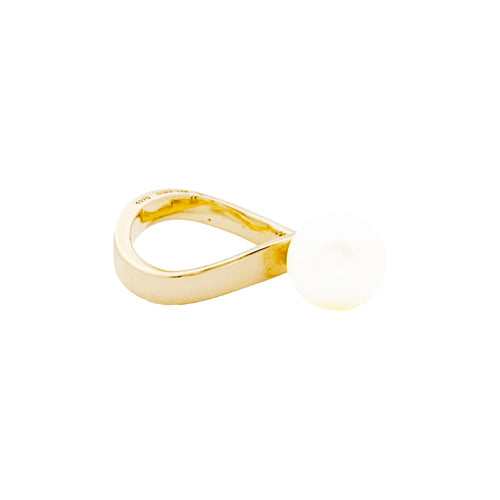 Bague 51 Dinh Van - Bague vintage en or jaune avec perle Akoya 58 Facettes 35284