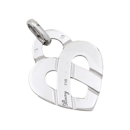 Pendentif Poiray Cœur Entrelacé - Pendentif grand modèle en or blanc 750 58 Facettes 35311