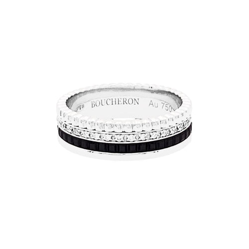 Bague 60 Boucheron Quatre Black Édition Small - Bague en or blanc et diamants 58 Facettes 35256
