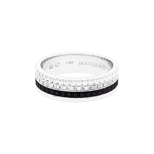 Bague 60 Boucheron Quatre Black Édition Small - Bague en or blanc et diamants 58 Facettes 35256